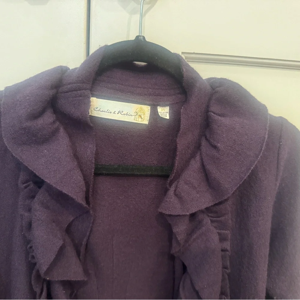 Purple Ruffled Cardigan - Picture 2 of 4